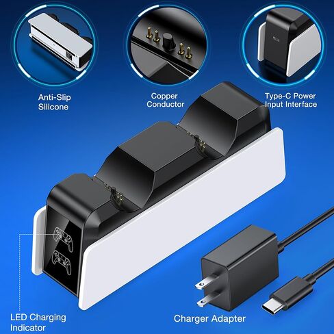 PS5 Stand, PS Charging Station with Dual Controller Charger, RGB Stand with Games Strorage for PS Vita Console, PS Accessories for PS Vita Gmaes in Saudi Arabia