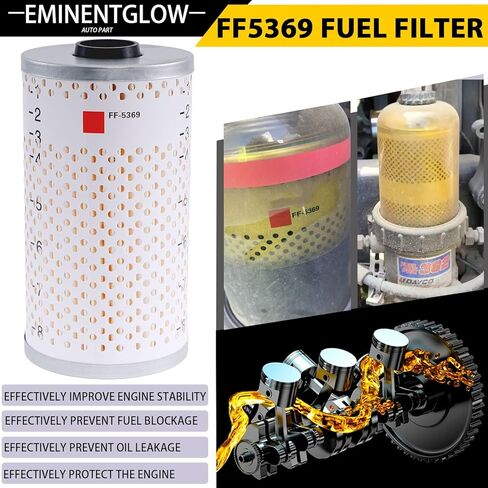 فلتر الوقود FF5369 متوافق مع DD13، DD15، DD16، X15، ISX15، ISB 6.7 محركات الديزل المناسبة لـ Freightliner Cascadia يستبدل FF5369W PF7620،PF7621،PF7680،PF7744،P550414،P550463 L3578FN FF5369W مجموعة من 6 in Saudi Arabia