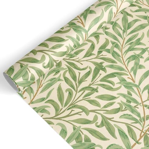 FYSUIMU William Morris Wrapping Paper - Mini Roll - 17 In x 32.8 Ft Greenery Leaves Gift Wrap Paper Botanical DIY Art Crafts Paper for Wedding Birthday Holiday Party Supplies in Saudi Arabia