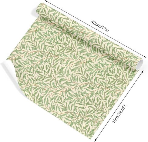 FYSUIMU William Morris Wrapping Paper - Mini Roll - 17 In x 32.8 Ft Greenery Leaves Gift Wrap Paper Botanical DIY Art Crafts Paper for Wedding Birthday Holiday Party Supplies in Saudi Arabia