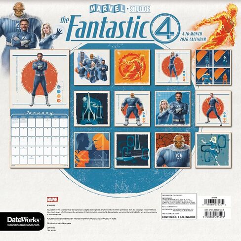Marvel Fantastic Four Calendar 2026 - Deluxe 2026 Fantastic Four Movie Wall Calendar Bundle with Over 100 Reminder Stickers (MCU Gifts, Office Supplies) in Saudi Arabia