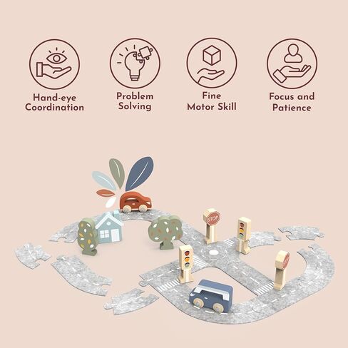 مجموعة سيارات لعبة خشبية من سبيدي مونكي - 6 مركبات صغيرة ملونة في علبة خشبية للأطفال - مجموعة سيارات لعب تظاهرية معتمدة من مجلس رعاية الغابات (FSC) للأولاد والبنات، تتضمن ألعاب عجلات الأطفال الصغار فرقة إطفاء وسيارة إسعاف in Kuwait