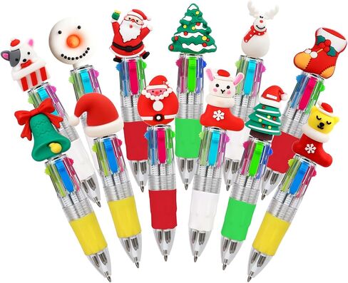 12 Packs Christmas Pens - 4-in-1 Multicolor Christmas pens bulk, Xmas Stuffers, Cute Pen for Parties Office School Supplies in Saudi Arabia