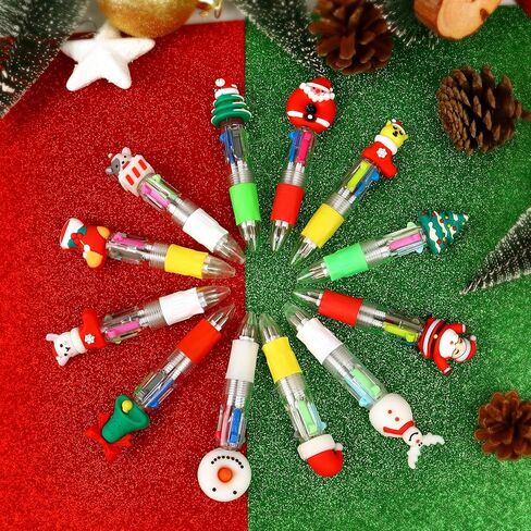 12 Packs Christmas Pens - 4-in-1 Multicolor Christmas pens bulk, Xmas Stuffers, Cute Pen for Parties Office School Supplies in Saudi Arabia
