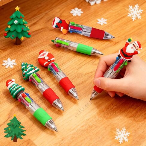 12 Packs Christmas Pens - 4-in-1 Multicolor Christmas pens bulk, Xmas Stuffers, Cute Pen for Parties Office School Supplies in Saudi Arabia