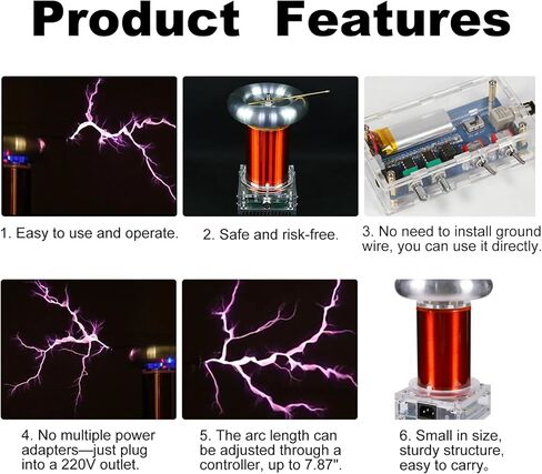 ملف تيسلا للموسيقى SSTC، إطفاء القوس المتكامل عالي التردد، نموذج مولد ملف 7.87 بوصة، تجربة تعليم العلوم الفيزيائية in Kuwait