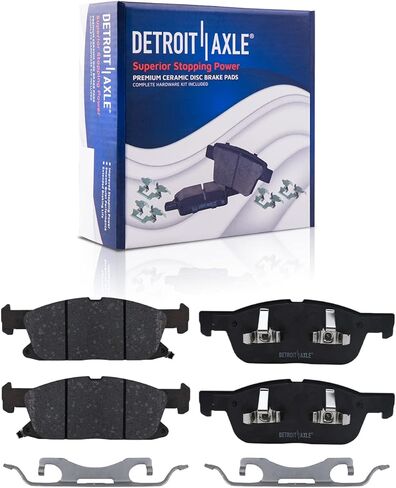 Detroit Axle - Front Brake Kit for 2015-2021 Ford Edge 2019-2021 Lincoln Nautilus 2016-2018 MKX Drilled Slotted Brake Rotors and Ceramic Brakes Pads Replacement: 13.58" inch Rotor in Saudi Arabia
