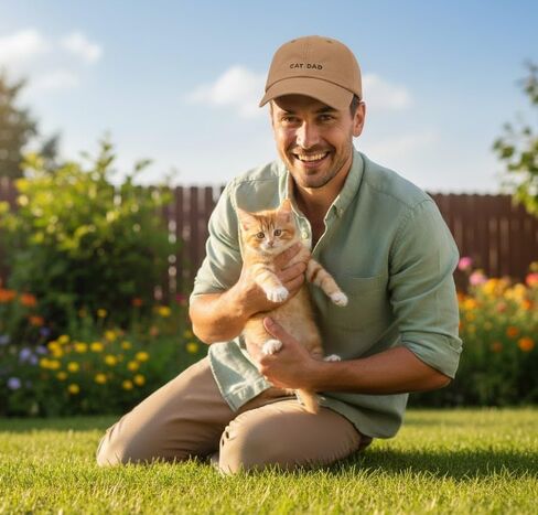 Cat Mom & Dad Hats for Proud Cat Parents | for Men & Women | Embroidered Text - Adjustable Fit - 100% Cotton in Saudi Arabia