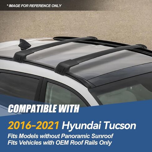 Auto Dynasty Roof Rack Cross Bars Compatible with 2016-2026 Tucson, 150lbs Lockable Rooftop Cargo Bars Aluminum Anti-Corrosion Anti-Theft Roof Rails for Luggage Bike Kayak Racks in Saudi Arabia