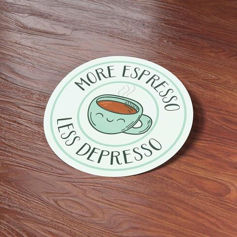 ملصق قهوة مضحك من More Espresso Less Depresso للقارورة المائية - ملصقات لطيفة مقتبسة عن الصحة العقلية لأجهزة الكمبيوتر المحمول - هدايا لمحبي القهوة in Saudi Arabia