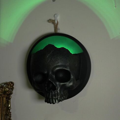 MUMTOP Skull Heads Halloween Decor, Realistic Human Skeleton Skull Head Bone Resin Sculptures with LED Light for Halloween Outdoor Indoor Party Home Decorations in Kuwait