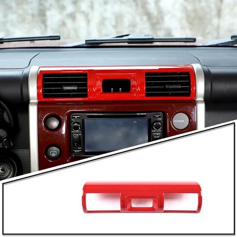 غطاء منفذ الهواء لوحدة التحكم المركزية متوافق مع Toyota FJ Cruiser 2007-2021، ABS لوحة التحكم المركزية لوحة القيادة فتحة تهوية الهواء وإطار الغطاء ملحقات الحماية الداخلية (نمط ألياف الكربون) in Saudi Arabia