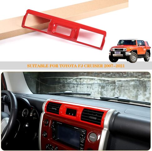 غطاء منفذ الهواء لوحدة التحكم المركزية متوافق مع Toyota FJ Cruiser 2007-2021، ABS لوحة التحكم المركزية لوحة القيادة فتحة تهوية الهواء وإطار الغطاء ملحقات الحماية الداخلية (نمط ألياف الكربون) in Saudi Arabia