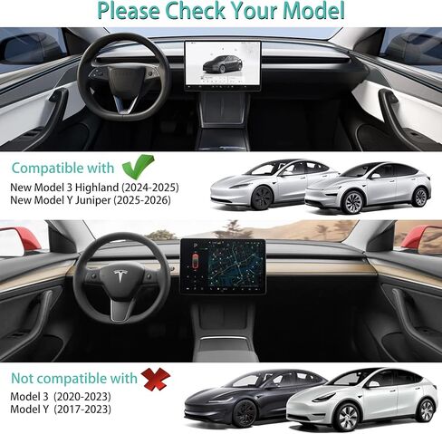 Tesla New Model Y Juniper 2026/Model 3 ملحقات صينية منظم وحدة التحكم المركزية في المرتفعات، ملحقات تخزين وحدة التحكم الفضائية ذات الطبقة المزدوجة [مساحة كبيرة | خالية من الضوضاء وتناسب صانعي القطع الأصلية] طقم مكون من 4 قطع باللون الأسود in Saudi Arabia