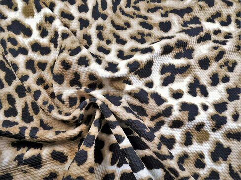 Bullet Printed Liverpool Textured Fabric 4 Way Stretch Cheetah Taupe Black W35 in Saudi Arabia