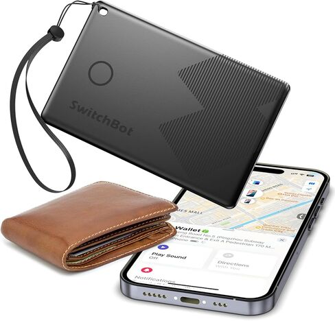بطاقة SwitchBot Wallet Finder (4 حزم)، متتبع بلوتوث، محدد موقع العناصر للمفاتيح والهواتف والأمتعة، تعمل مع Apple Find My (iOS فقط، وليس Android)، عمر بطارية يصل إلى 3 سنوات مقاومة للماء in Kuwait