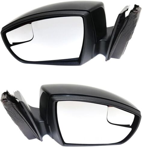 KarParts360 For Ford Focus 2012 2013 2014 Door Mirror Driver and Passenger Side | Pair | Non-Heated | Power Glass | Paintable | Manual Folding With Signal Light | Replacement For FO1320463, FO1321463 in Saudi Arabia