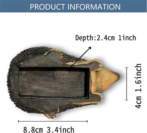 Hedgehog Fake Rock Key Hider Outdoor Hidden Key Box Resin Garden Statue with Secret Compartment Weatherproof Hide a Key for Yard Patio Geocaching in Saudi Arabia