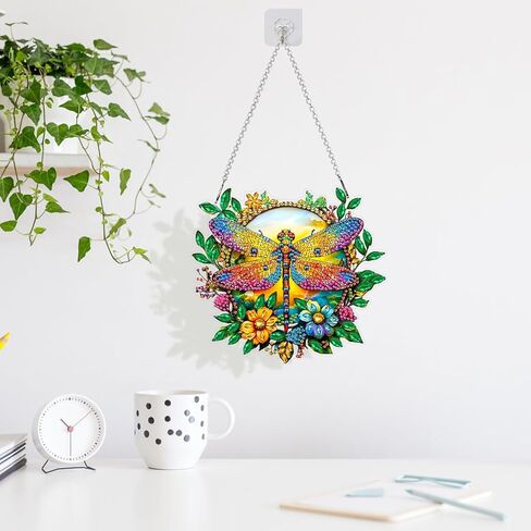 MAXBYE Easter DIY Diamond Art Kits for Adults Hanging Pendant Rabbit in a Bamboo Basket, Painting Diamond Gem Art Hanging Kits for Beginners Gift Window Wall Door Decoration 8×12Inch in Saudi Arabia