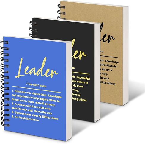 WHLBHG Leader Gift Leader 3 قطع دفتر صغير A6 جيب صغير دفتر Boss Gift Boss Notebook Leadership مجلة حلزونية شكرًا لك هدايا للنساء والرجال (3- A6 مزيج زعيم داكن) in Saudi Arabia