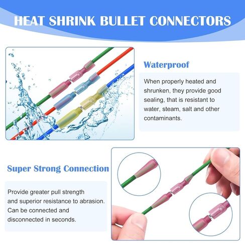 EEEKit 275 PCS Heat Shrink Butt Connectors, 110 PCS Solder Seal Wire Connectors & 165 PCS Heat Shrink Crimp Connectors Insulated Waterproof Electrical Marine Automotive Wire Terminals, Butt Splice in Saudi Arabia