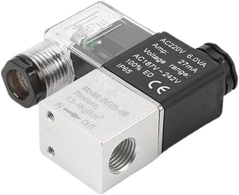 2V025-06 2V025-08 صمام الملف اللولبي الهواء التحكم الهوائي AC110V 220V DC12V 24V 2 طريقة 2 موقف مغلق عادة 1/4 "(2V025-06، DC12V) in Saudi Arabia