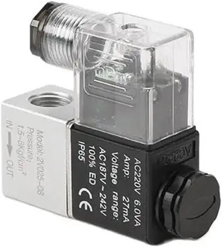 2V025-06 2V025-08 صمام الملف اللولبي الهواء التحكم الهوائي AC110V 220V DC12V 24V 2 طريقة 2 موقف مغلق عادة 1/4 "(2V025-06، DC12V) in Saudi Arabia