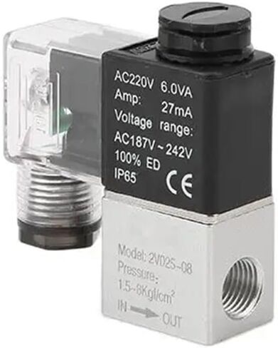 2V025-06 2V025-08 صمام الملف اللولبي الهواء التحكم الهوائي AC110V 220V DC12V 24V 2 طريقة 2 موقف مغلق عادة 1/4 "(2V025-06، DC12V) in Saudi Arabia