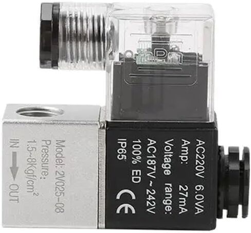 2V025-06 2V025-08 صمام الملف اللولبي الهواء التحكم الهوائي AC110V 220V DC12V 24V 2 طريقة 2 موقف مغلق عادة 1/4 "(2V025-06، DC12V) in Saudi Arabia