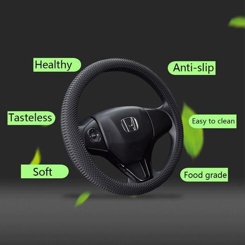 Massage Grip Steering Wheel Cover, Anti-Slip Silicone Universal Fit for 14-15 Inch Wheel, Relieve Driving Fatigue, Easy Install Car Accessories for Men & Women in Saudi Arabia
