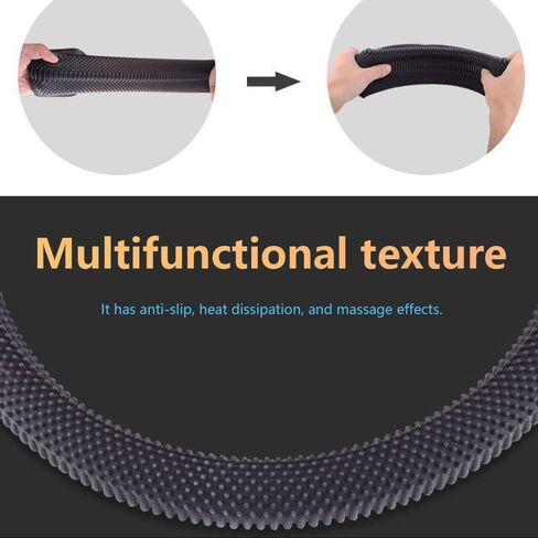 Massage Grip Steering Wheel Cover, Anti-Slip Silicone Universal Fit for 14-15 Inch Wheel, Relieve Driving Fatigue, Easy Install Car Accessories for Men & Women in Saudi Arabia