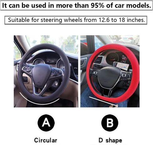 Massage Grip Steering Wheel Cover, Anti-Slip Silicone Universal Fit for 14-15 Inch Wheel, Relieve Driving Fatigue, Easy Install Car Accessories for Men & Women in Saudi Arabia