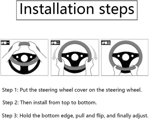 Massage Grip Steering Wheel Cover, Anti-Slip Silicone Universal Fit for 14-15 Inch Wheel, Relieve Driving Fatigue, Easy Install Car Accessories for Men & Women in Saudi Arabia