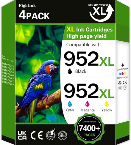 952 952XL Ink Cartridges Black Color Compatible for HP 952XL Ink Cartridges Combo Pack Compatible for HP 952XL 952 XL fit for Officejet Pro 8710 7740 8720 8210 8715 8740 8725 8702 8703,4 Pack in Saudi Arabia