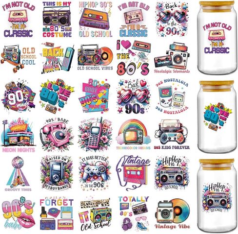 UV DTF Cup Wrap - 16 Sheets Funny Magic UV DTF Cup Wraps for 16 oz Glass Water Bottle, Fun Mouse Waterproof Cold Transfer Stickers for DIY Tumbler Coffee Mug Craft Decoration Gift for Women in Saudi Arabia