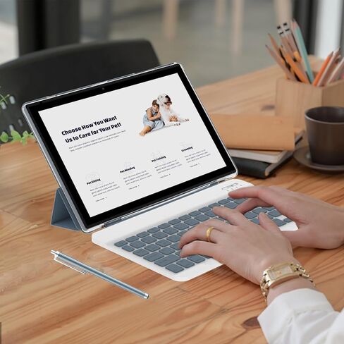 ATOZEE Tablet 10 Inch Android 14 Tablet with Keyboard Tablets Include Case Mouse Stylus 8GB RAM 64GB ROM 1TB Expandable Tablet 2MP+8MP Dual Camera 6000mAh Battery 5G WiFi-6 Bluetooth 2 in 1 Tablet PC in Kuwait