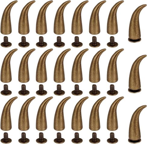 PH PandaHall 40 Sets Cat Claw Spikes and Studs, 20mm Vintage Cone Screw Rivets Punk Metal Rivets Screwback Spikes for Handbag Shoes Leather Accessories Clothing DIY Craft Decoration, Antique Bronze in Saudi Arabia