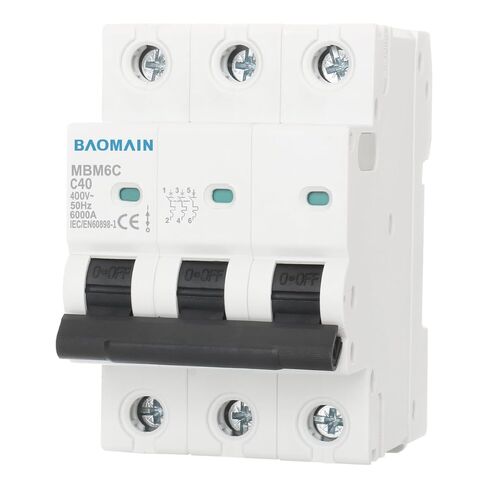 قطاع دارة صغير من باوماين NXB-63 D40 تيار متردد 400 فولت 40 أمبير 3 أقطاب DIN يعمل على تركيب السكك الحديدية لحماية المحرك وضاغط الهواء in Saudi Arabia