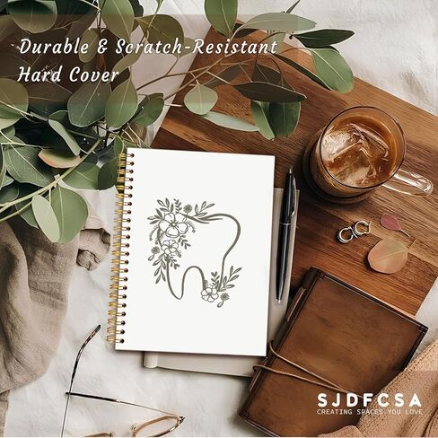 SJDFCSA Dentist Gift Notebook Journal, Dental Gifts Journal for Women, Blue Dental Assistant Hygienist Gifts for Women, Floral Teeth Dentist Spiral Notebook 5.5x8.3 Inch in Kuwait