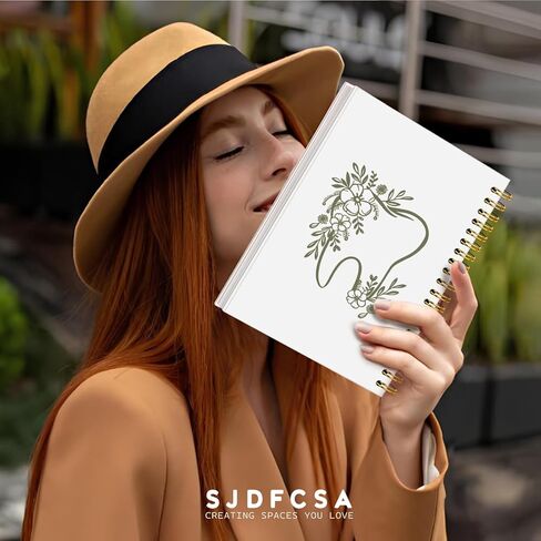 SJDFCSA Dentist Gift Notebook Journal, Dental Gifts Journal for Women, Blue Dental Assistant Hygienist Gifts for Women, Floral Teeth Dentist Spiral Notebook 5.5x8.3 Inch in Kuwait