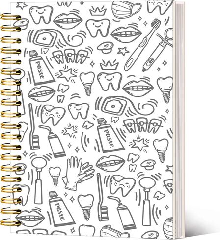 SJDFCSA Dentist Gift Notebook Journal, Dental Gifts Journal for Women, Blue Dental Assistant Hygienist Gifts for Women, Floral Teeth Dentist Spiral Notebook 5.5x8.3 Inch in Kuwait