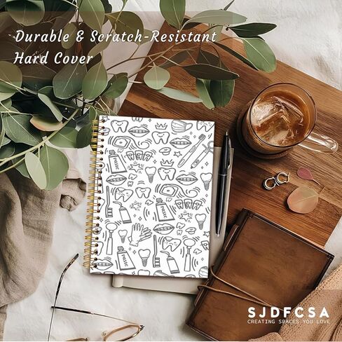 SJDFCSA Dentist Gift Notebook Journal, Dental Gifts Journal for Women, Blue Dental Assistant Hygienist Gifts for Women, Floral Teeth Dentist Spiral Notebook 5.5x8.3 Inch in Kuwait