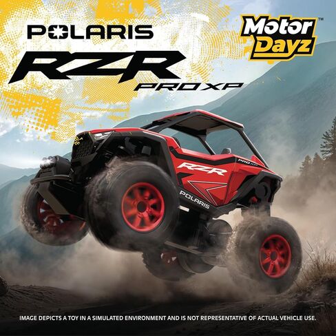 سيارة التحكم عن بعد/UTV، مقدمة ثنائية الدفع إلى Hobby RC Polaris RZR - مقياس 1:43، 2.4 جيجا هرتز - أحمر - جهاز تحكم عن بعد بوظيفة الزناد، صندوق القفز والبطاريات متضمنة، هدية رائعة in Kuwait