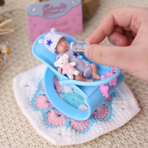 BABESIDE Mini Silicone Reborn Baby Doll - 3 Inch Lifelike Reborn Baby Doll Silicone Full Body Little Mini Real Life Baby Girl with Full Set Accessories Gift Box for Kids 3+ in Saudi Arabia