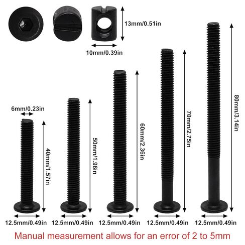 Crib Screws Replacement Set, Delta Crib Screws Hex Socket Cap Bolts Barrel Nut Baby Bed Hardware Replacement Kit Furniture Bolts (25-Set M6) in Kuwait