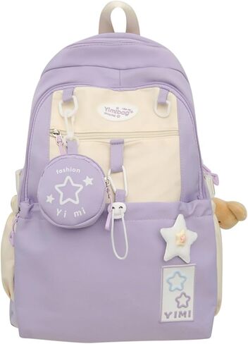 حقيبة ظهر Coquette College Y2K Kawaii Preppy كبيرة للكمبيوتر المحمول حقيبة كتب كاجوال جمالية أنيقة للسفر للنساء (أزرق) in Saudi Arabia