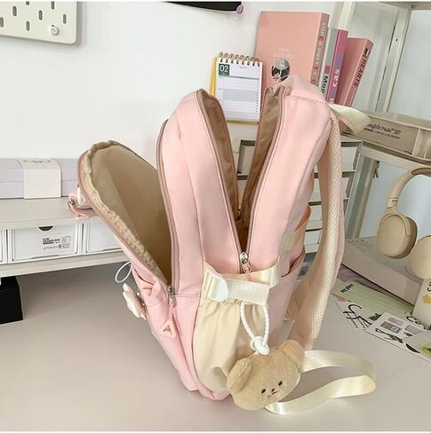 حقيبة ظهر Coquette College Y2K Kawaii Preppy كبيرة للكمبيوتر المحمول حقيبة كتب كاجوال جمالية أنيقة للسفر للنساء (أزرق) in Saudi Arabia