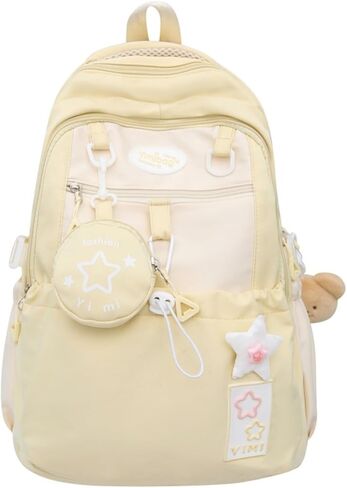 حقيبة ظهر Coquette College Y2K Kawaii Preppy كبيرة للكمبيوتر المحمول حقيبة كتب كاجوال جمالية أنيقة للسفر للنساء (أزرق) in Saudi Arabia