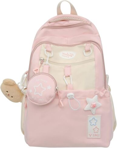 حقيبة ظهر Coquette College Y2K Kawaii Preppy كبيرة للكمبيوتر المحمول حقيبة كتب كاجوال جمالية أنيقة للسفر للنساء (أزرق) in Saudi Arabia