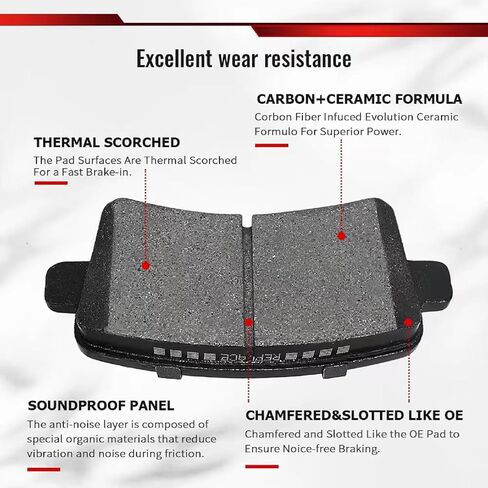 SIPAUTEC-Ceramic Disc Brake Pads 4-Wheel Set Replacement For 2023 2022 2021 2020 Toyota Highlander (Front+Rear) in Kuwait